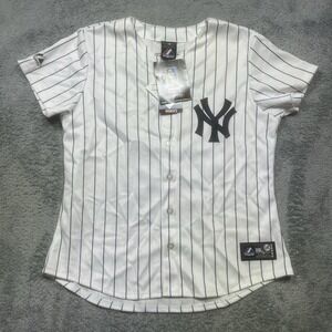 New York Yankees Alex Rodriguez #13 Jersey Women's L White Majestic MLB NEW TAGS